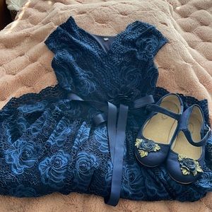 Just Kids Navy Lace Fit & Flare Dress